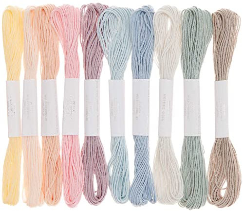 Rico Design Stickgarn-Set, 10-teilig, Pastell, Baumwolle, 8 Meter