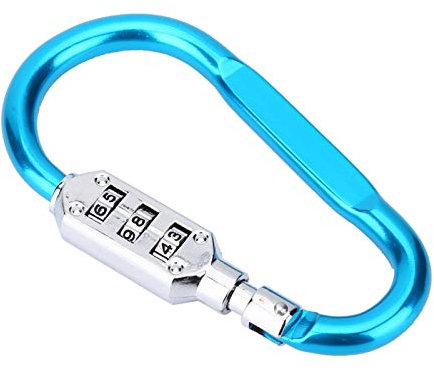 OUKENS Carabiner Lock,Travel Bag Luggage Safety Combination Lock Keychain Carabiner Padlock(Blue)