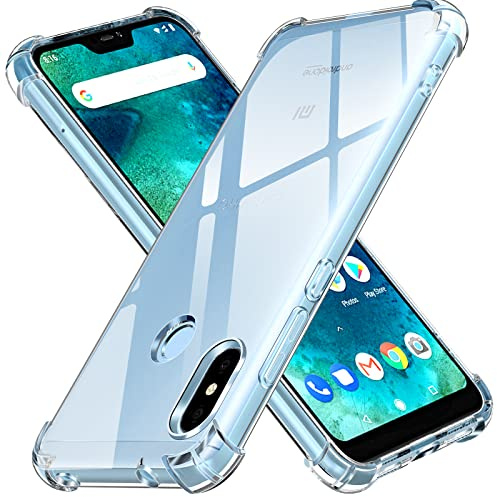 ivoler Funda para Xiaomi Mi A2 Lite, Carcasa Protectora Antigolpes Transparente con Cojín Esquina Parachoques, Suave TPU Silicona Caso Delgada Anti-Choques Case