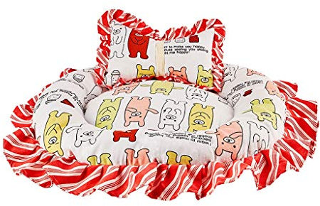 ZAW Hundebett mit niedlichem Spitzen-Haustierbett für Katzen und Welpen, Haustierbett, Haustierbett, Haustierbett, Haustierbett, Haustierbett, luxuriös, Katzensofa, Haustierbett, Rosa, Größe: 67 cm