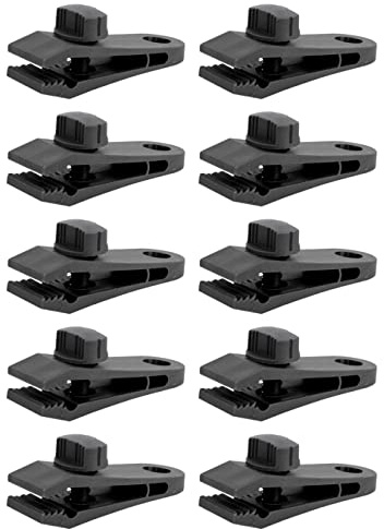Tarpaulin Clips Heavy Duty Tarp Clips Crocodile Mouth Tent Clips Multipurpose with Tighten Lock Grip Thumb Screw (Pack of 10)