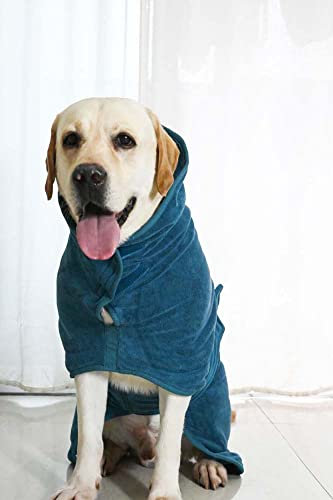 YURRO Labrador/Spaniel Hunde-Bademantel, saugfähig, schützt den Couch-Teppich, schnell trocknend, warmer Mantel, Bademantel mit verstellbarem Riemen