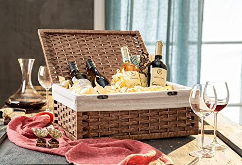 Coffre universel Présent en osier et fil de papier, coffre-fort, boîte de rangement, boîte cadeau, coffret de présentation