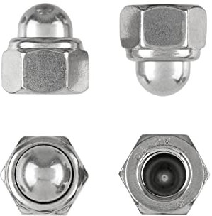 Hutmuttern selbstsichernd M16 – DIN 986 – Edelstahl A2 (V2A) – Stopmutter mit Nylonring – Sechskantmutter – 10 Stück