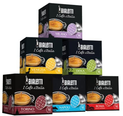 BIALETTI 128 capsules de café au choix pour Mokespresso Mokona Mini Express