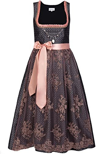 Edelnice Trachtenmode Exklusives Designer Langes Dirndl Beatrice inkl. Spitzendirndlschürze und Charivari Gr. 32-56 (as3, Numeric, Numeric_56, Regular, Regular)