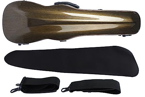 4/4-Geigenkoffer, Leichte, Tragbare Violin-Tragetasche aus Kohlefaser mit Thermometer (Kaffee)