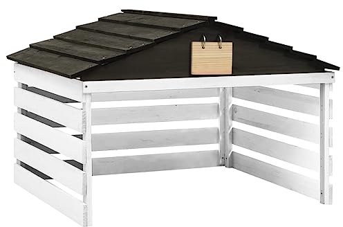 Home Arredamento Robotico Rasaerba Garage Bianco e Nero Dimensioni 78x74x54 cm Abete
