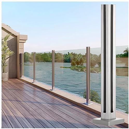 Poteau garde corps verre pince Bras De Fer En Verre Pince De Clôture À Panneau, Moderne Pont Poteau De Balustrade En Verre Avec Fente, Inox Mare Rampe Balcon Poteau De Garde-corps Argent Escalier Pati