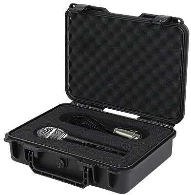 Liyirui Hardshell Mic Case With Pre-Cut Foam, Black | Microphone Storage Case,Compatible With Shure SM58/PGA48/SM48S And Other Handheld Mic Waterproof,Shockproof,Dustproof,