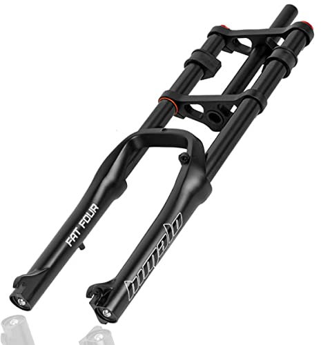 Fahrrad-Fat-Gabel, 4,0-Zoll-Reifen, Luftfedergabel, MTB-Doppelschultergabel, Zugstufeneinstellung, Mountainbike-Schnee-/Strandgabel, 1-1/8-Zoll-Scheibenbremse, 135 mm Federweg, 110 mm, für X