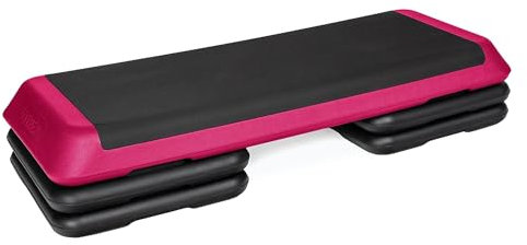 TREXO Stepper Für Zuhause - Aerobic Step mit 3-Stufiger Höhenverstellung, Fitness & Sport - Trainingsgerät für Anfänger und Fortgeschrittene, Bis 250kg Belastbar, Schwarz/Grün