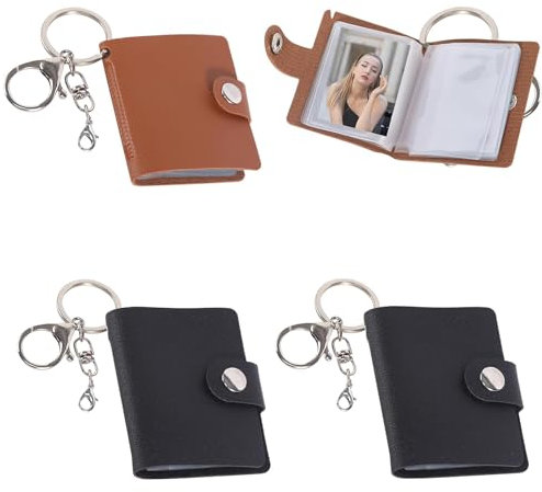 Mini Fotoalbum mit Schlüsselanhänger 4 Stück 2 Zoll Taschen Foto Album Fotoalbum Klein,DIY Fotoalbum Klein,Für 20 2 Zoll Fotos Für Freunde Familien,Personalisiertes Taschenfoto-Zubehör