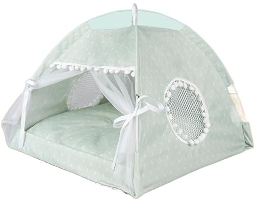 Hundebett Katzenbett Katzen Bett Hunde-Katzen-Zelt, Katzenbett Für Bett, Tragbare Tiere, Zelte Für Drinnen Und Draußen, Haustierbett, Zelt, Hunde- Und Katzenbett Katzenkorb Hundematte (Color : Grün,
