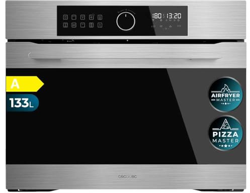 Cecotec Horno Integrable Multifunción Bolero Hexa AF319000 Inox A 3800W, 133L de Capacidad, 11 Funciones con Airfryer Master, Pizza Master, Steam Asisst, Steam EasyClean, 3D Cooking, Defrost