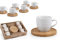 GICOS SRL Set 6 Tazzine Tazze da Caffè con Piattino in Bamboo