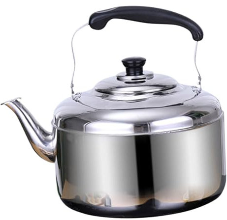 3 Piezas Olla de Acero Inoxidable Hervidor eléctrico con Silbato Máquina de café expreso Retro Cafetera para Acampar Utensilios de Cocina Tetera Hervir Estufa Tetera Estufa de Camping Tetera de Via