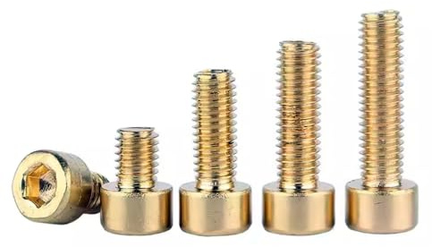 Foyoram M2x5mm Zylinderschrauben mit Innensechskant Messing 50 Stück (M2 x 5 mm)