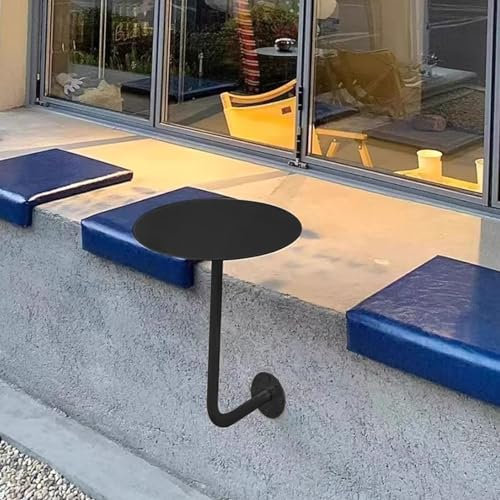 Bistrotisch, rund, Cocktailtisch, Stehtisch mit Metallfuß, hoher Pub-Bistrotisch, Kleiner Beistelltisch, 40 cm/50 cm Platte, Beistelltisch für Küche, Esszimmer, Wohnzimmer, Schwarz (Größe: 5