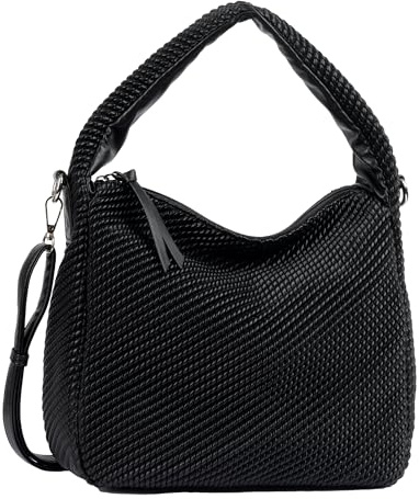TOM TAILOR Denim Nomi Damen Hobo Bag Schultertasche Mittelgroß Schwarz