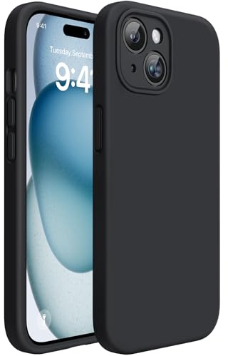 Miracase Magnetic for iPhone 15 Case, Drop Protection with Lens Protection | Enhanced Each Lens Protection, Compatible with MagSafe, Scratch-resistant,Shockproof Silicone Phone Case 15 Cover, 6.1,Black