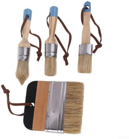 Lot de 4 pinceaux de peinture à la craie et à la cire avec poils doux