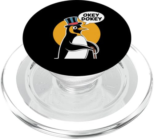 Okey Dokey Pinguin in Zylinder Lustiges Pinguin-Liebhaber-Design PopSockets PopGrip für MagSafe