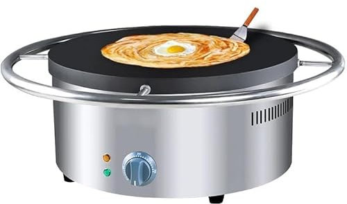 QUSYZD Crepera eléctrica, sartén de 3000 W, Plancha para panqueques multigrano, máquina para Hornear, Placa calefactora de Hierro Fundido, con termostato Ajustable para cocinar en la coci,
