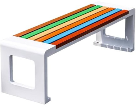 KXJPIZIYB Gartenbank für die Terrasse im Freien, Metall-Kunststoff-Holzbank, Wetterfeste Sitzbank Outdoor, für Stadtstraßen, Schulspielplätze, Gemeinschaftsplätze, Parkbank(150cm)