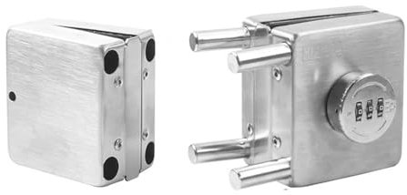 Serrure de porte en verre de bureau en acier inoxydable sans perçage Sécurité de bureau 3 Mot de passe numérique Porte en verre coulissante durable