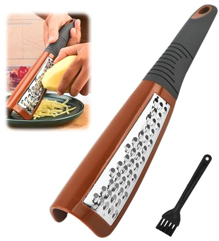 EACHPT Rallador de acero Inoxidable,Rallador de Queso,Rallador de Limón, Rallador de nuez Moscada, Rallador de Jengibre, Rallador de ajo Ideal para Rallar Grueso y fino, incluye Cepillo de Limpieza