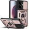 BEEJTUNY Phone Case for OPPO Reno13 F/Reno 13F/Reno13 FS 5G, Rose Gold, TPU & PC Material, Magnetic Kickstand, Rotatable Lens Cover, Protective