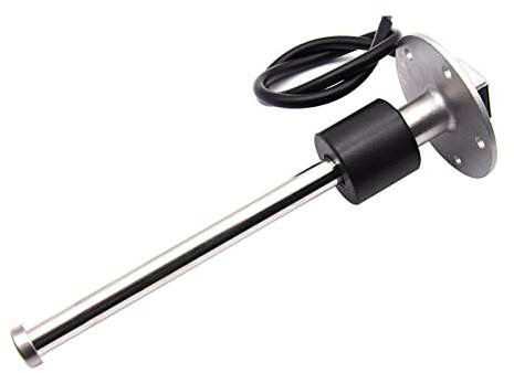 Sensor de nivel de combustible de acero inoxidable de 100-600MM, indicador de nivel de combustible de 0-190ohm y 52MM con retroiluminación roja for tanque de aceite de coche y barco marino Para barco,