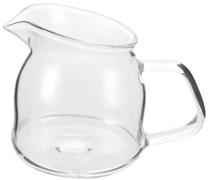 Mobestech Glass Milk Jug for Frothing Espresso Cup Handle Measuring Cup for Milk Simple Pot Frothing Glass