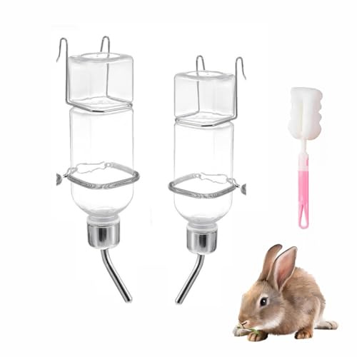 Bebedero Conejo de 350 ml+180ml,Botellas de Agua para roedores, para Mascotas Comederos Bebederos Animales Pequeños,Botellas de Agua de Conejo,para Roedores,Conejillos de Indias, Conejos