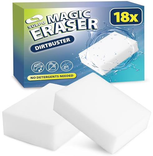 SULPO Smutsradergummi svamp för skor och hushåll – magisk svamp Magic Eraser – suddgummi för fläckar och smutsavstånd 18 stycken