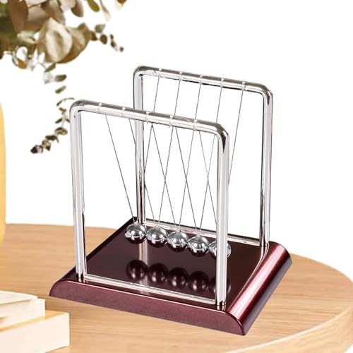 Grands perles de Newton’s Cradle - 5 balles de balance de pendule à 5 balles, jouet de science de mouvement classique | Gadget de physique swing pour bureau de bureau, affichage d'énergie cinétique, d