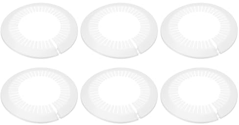 sourcing map 6 Pcs Flange Water Pipe Cover, 225mm x 120mm Plastic Round Escutcheon Pipe Collar Pipe Cover Radiator Wall Split Flange for 140-168mm/5.51-6.61 Out Diameter Pipe Tube, White