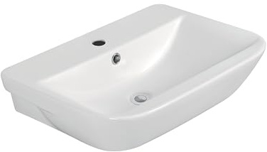 sanicomfort Waschbecken LENAKA, 60 cm, Waschtisch aus Sanitärkeramik, weiß