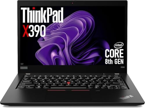 Lenovo Thinkpad X390 Business Laptop, 13.3 Zoll (1366x768), Intel Core i5-8265U, 8GB DDR4 RAM, 256GB SSD, QWERTY Tastatur, Windows 11 Pro (Generalüberholt)