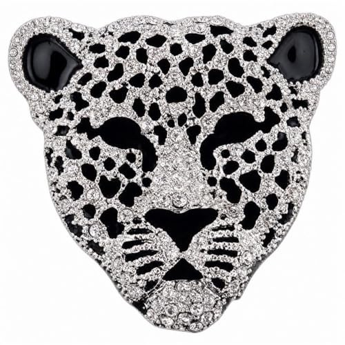 Codulu Leoparden-Brosche im Vintage-Stil, mit Strasssteinen besetzt, für Männer, Frauen, Jungen, Mädchen, Geschenk