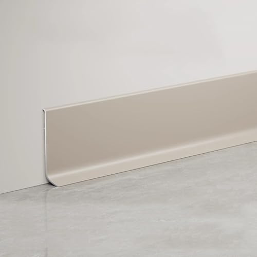 4 zócalos de aluminio de 4/6/8 cm de altura y 125 cm de largo, molduras de metal para decoración del hogar, base de cala elegante en color café leche