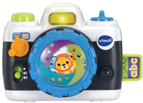 VTech-Baby Cámara réflex Baby Fotos y Recuerdos, Juguete Vintage para bebés +9 Meses, Cámara interactiva, 2 Modos de Juego, Versión ESP