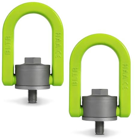 ADMAXSEA 2 Pack Swivel Eye Bolt Hoist Ring 3/8 x 17 G80 Alloy Steel Material, 1300 lb Large Capacity Swivel Eye Bolt, 360° Rotation Hoist Ring, 1080Mpa Tensile Strength