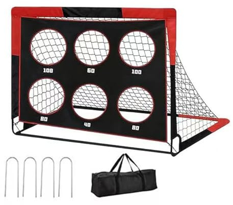 Porta Da Calcio Per Giardino | Bersaglio con Disegno a Scomparsa - 122 cm Larghezza x 91 cm Altezza Porte da Calcio Rettangolari Piegevoli e Portatili - Per Ragazzi, Ragazze, Sport, Allenamento,