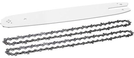 Barra guida per motosega da 14 pollici con catena per sega 3/8 LP 50 sezione compatibile con Steele 018 MS180 MS181(with 2 Saw chain)