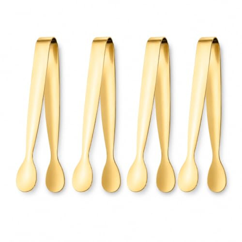 4 pinzas para azúcar, pinzas de acero inoxidable, pinzas de acero inoxidable, pinzas para cubitos de hielo, pinzas para servir, pinzas de pastelería, pinzas de hielo, pinzas de cocina para cubitos de