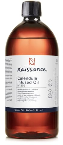 Naissance Calendula Infunderas Olja (nr 202) 900 ml - Ren, Naturlig och Infunderas i Solrosolja - Hydrater Hud, Händer och Fötter - Idealisk för DIY Skönhet Recept