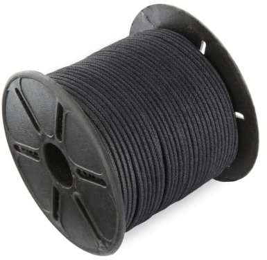 AURORIS 100m Rolle Baumwollband rund 1mm Farbe: schwarz