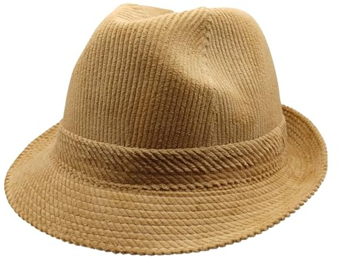 Der Klassische Hausmeister Krause Trilby-Cordhut - Stabiler Hut aus Baumwolle in Beige - Kordhut in 100% Baumwolle